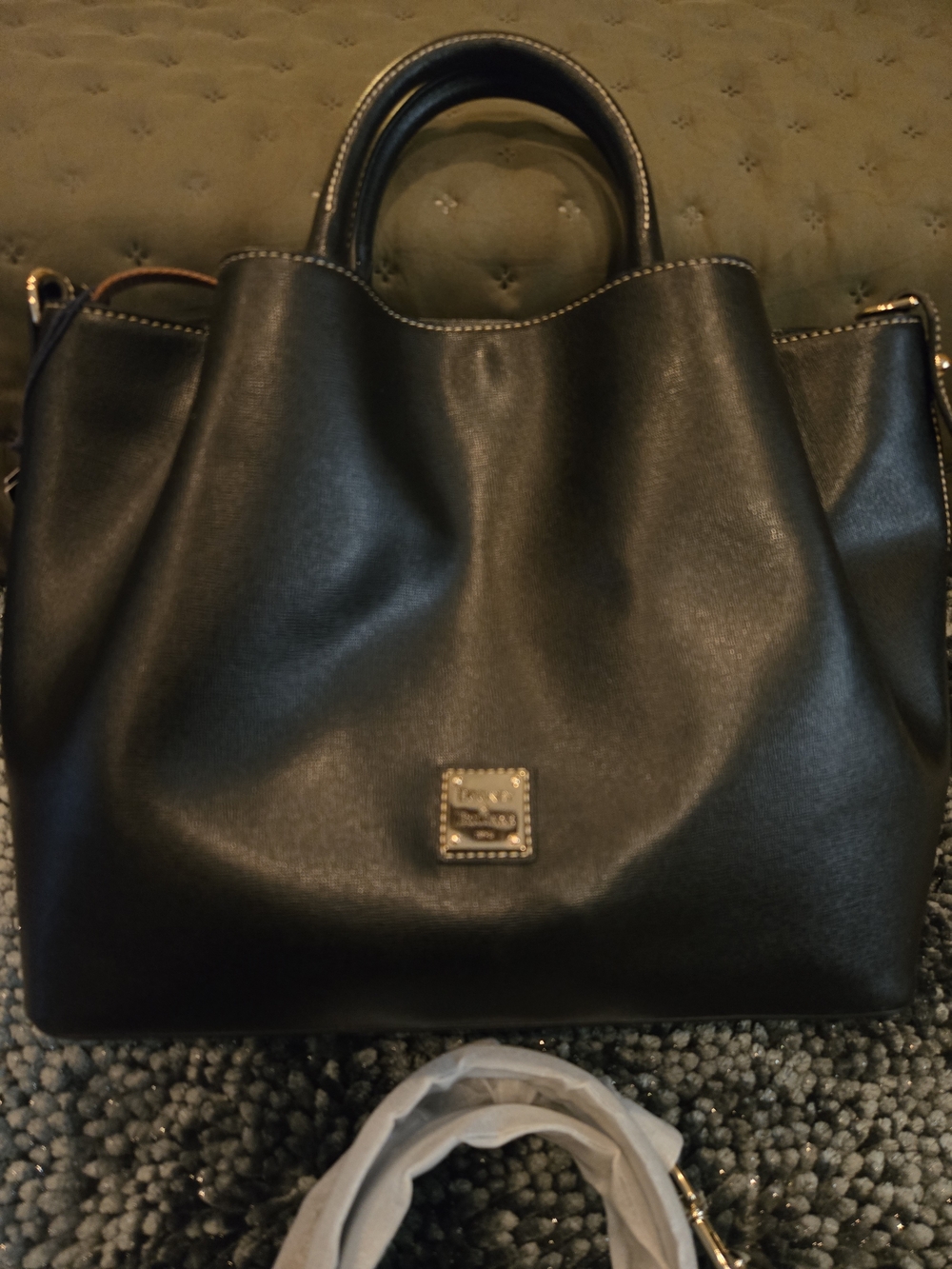 🌹Dooney & Bourke Large Brenna Women's Tote- Shoulder In Smooth Black Saffiano🐣